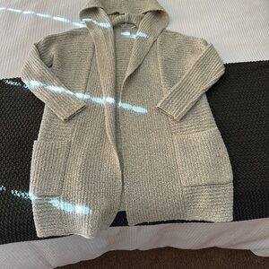 Kimchi Blue Textured Hooded Cardigan - Cream